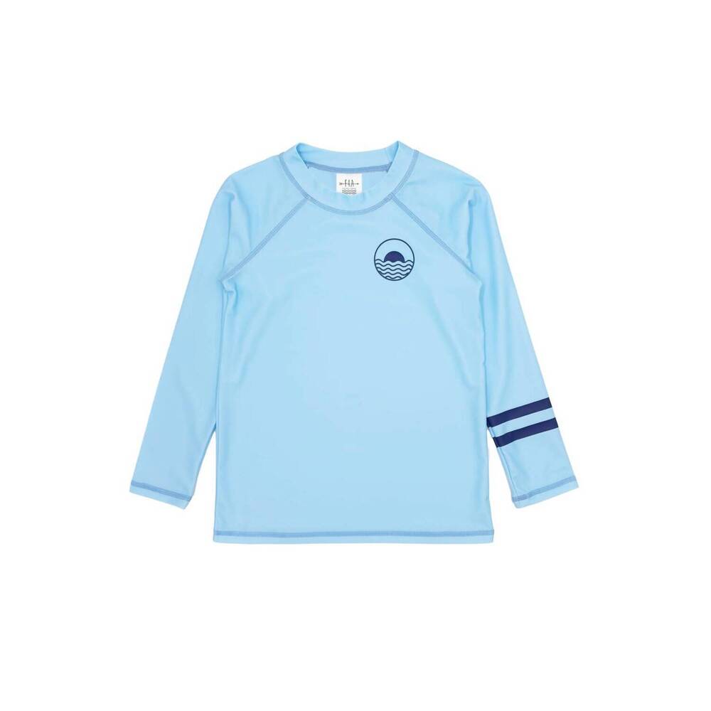 NEW FEATHER 4 ARROW boy's icon long sleeve rash top in crystal blue